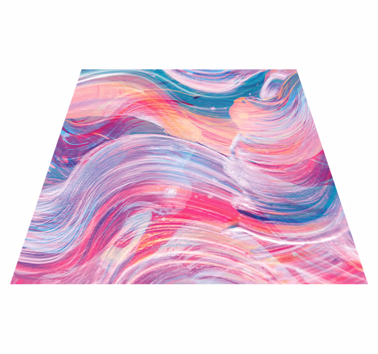 Vinyl teppich imitation bunte wellenwirbel - TenStickers