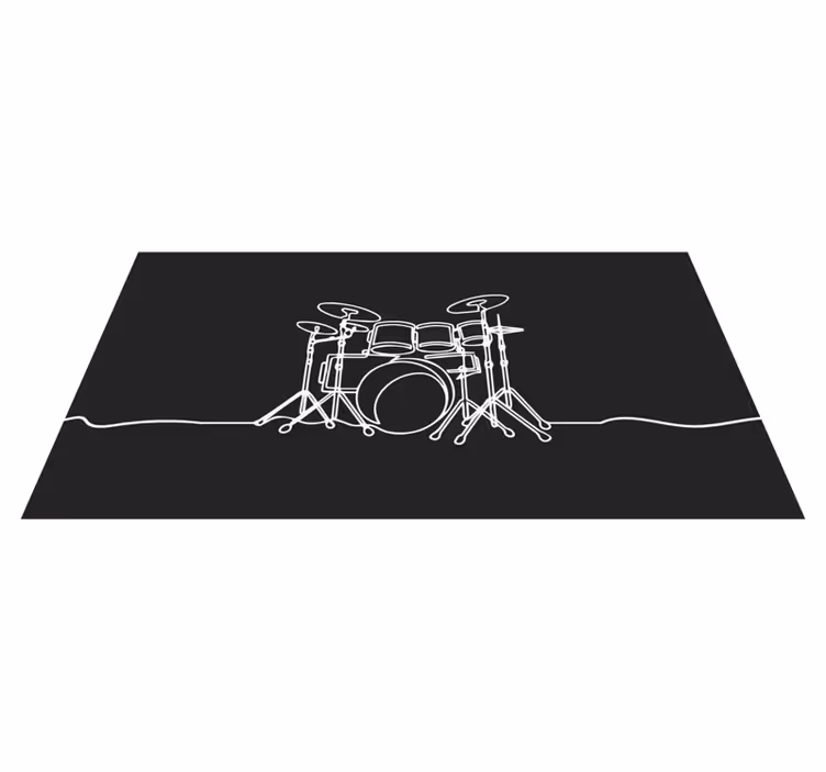 Vinyl Teppich Jugendzimmer schlagzeug-silhouette - TenStickers