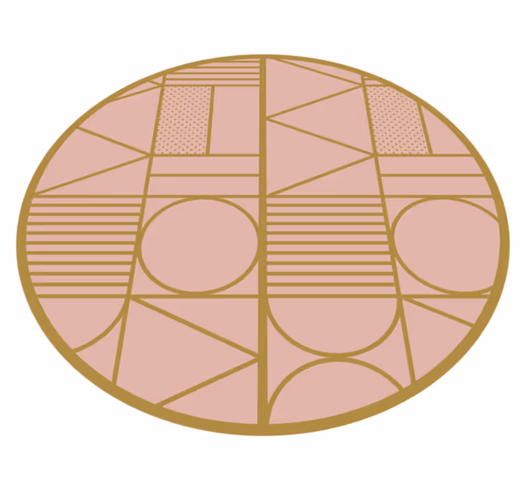Vinyl Teppich geometrisch rosa motiv - TenStickers