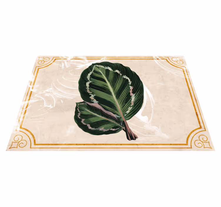 Vinyl Teppich Natur eleganz mit blattmotiv - TenStickers