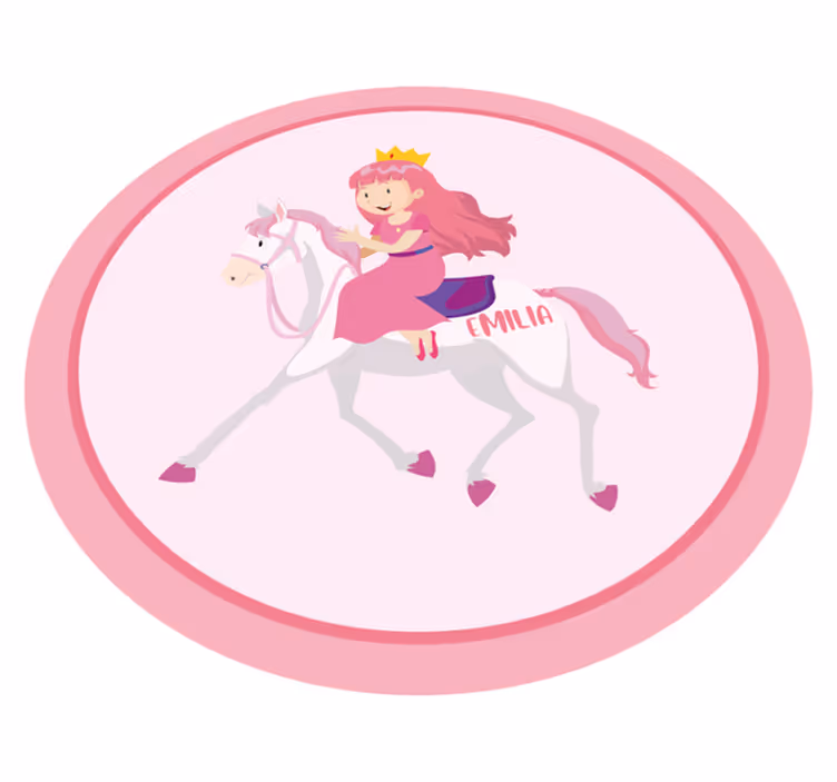 Vinylteppich kindlich individuelle prinzessin auf einhorn - TenStickers