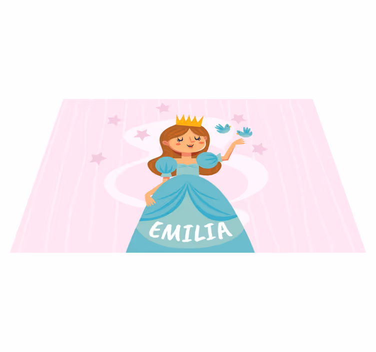 Vinylteppich mit Name Blaues kleid prinzessin - TenStickers