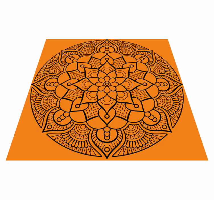 Vinyl teppich mandala in orange mandala-muster - TenStickers