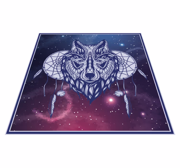 Vinyl Teppich Schlafzimmer wolf-traumfänger-motiv - TenStickers