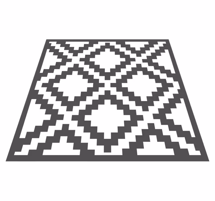 Vinyl teppich geometrisch schwarz diamantmuster - TenStickers