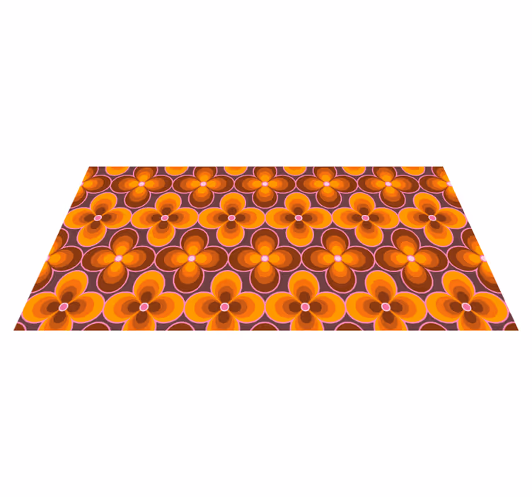 Vinyl Teppich Vintage retro-blumenmuster - TenStickers
