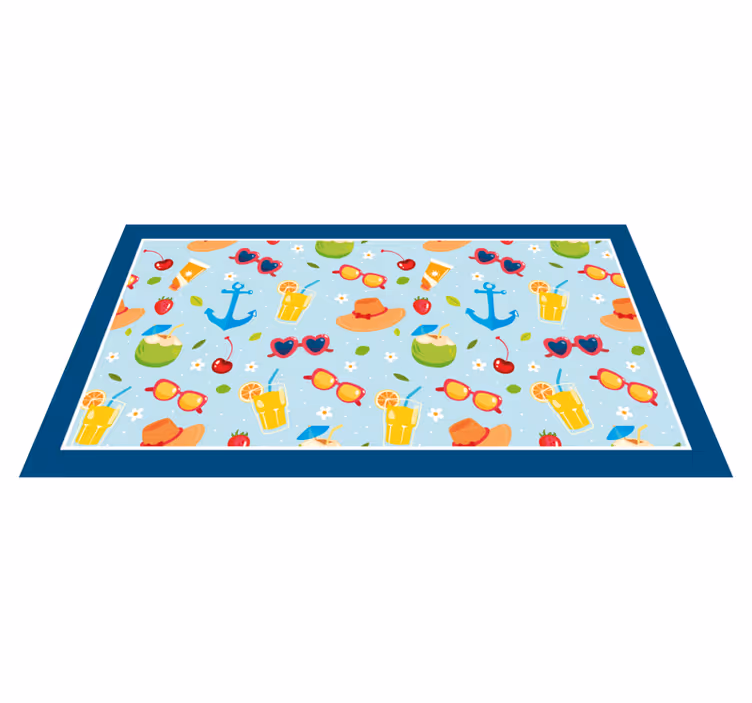 Vinylteppich Schlafzimmer Flache sommersonnenbrille und cocktailm - TenStickers