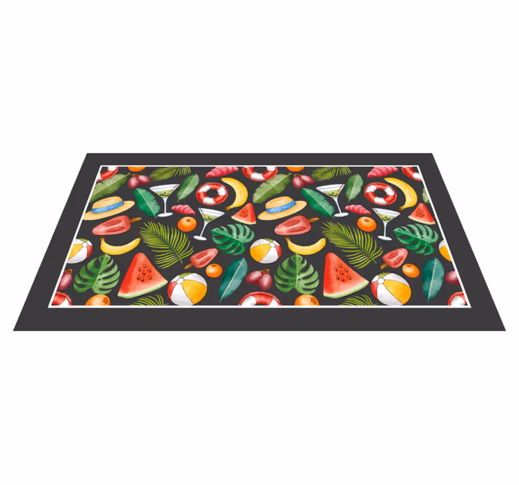 Vinylteppich modern Sommerobjekte Muster - TenStickers