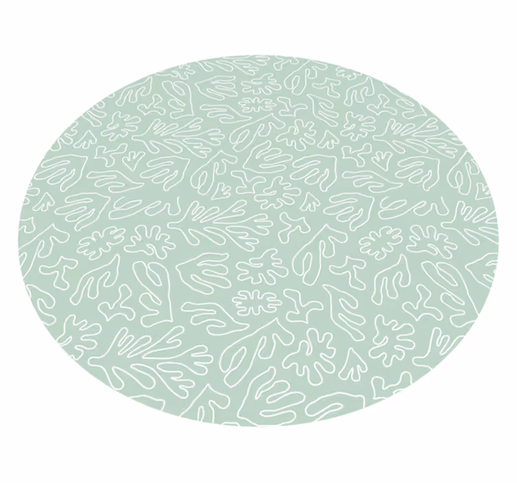 Vinyl teppich natur mit blattmustern - TenStickers