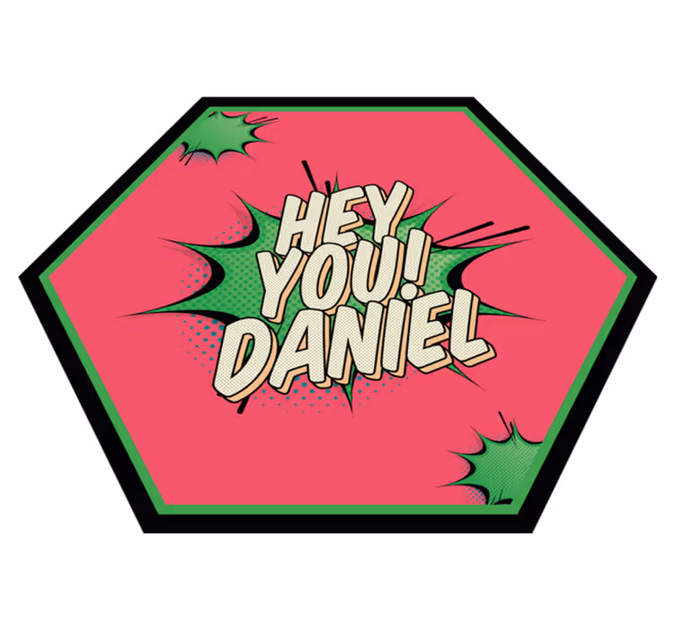 Vinylteppich mit Name Hey du cooles graffiti-poster - TenStickers