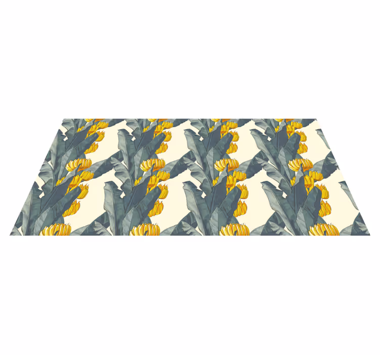 Vinylteppich Blumen Bananenbaum künstlerisches Muster - TenStickers