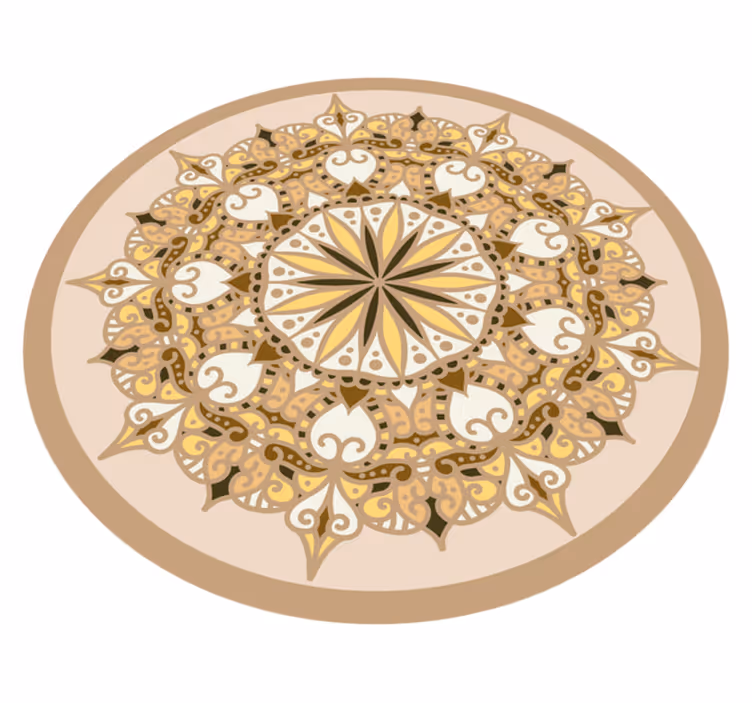 Vinyl teppich mandala elegantes goldenes mandala - TenStickers