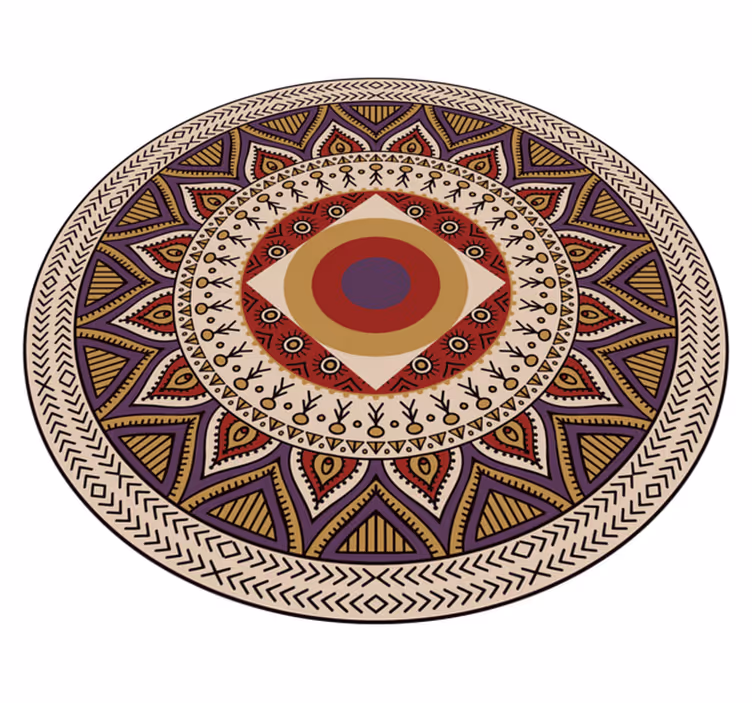 Vinyl Teppich Mandala lebendiges kreisförmiges muster - TenStickers