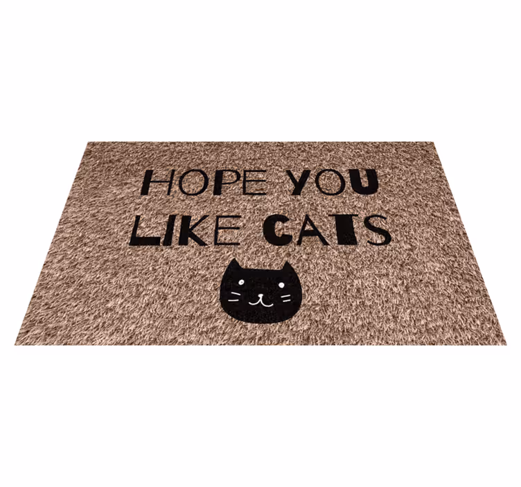 Vinyl Teppich Spruch hoffe du magst katzen - TenStickers