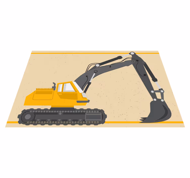Vinylteppich kindlich baggerillustration - TenStickers