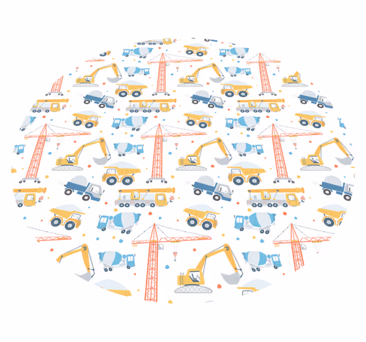 Vinyl Teppich Kinder baufahrzeuge - TenStickers