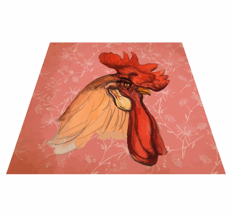 Vinyl teppich tiermuster mit hahnmuster - TenStickers