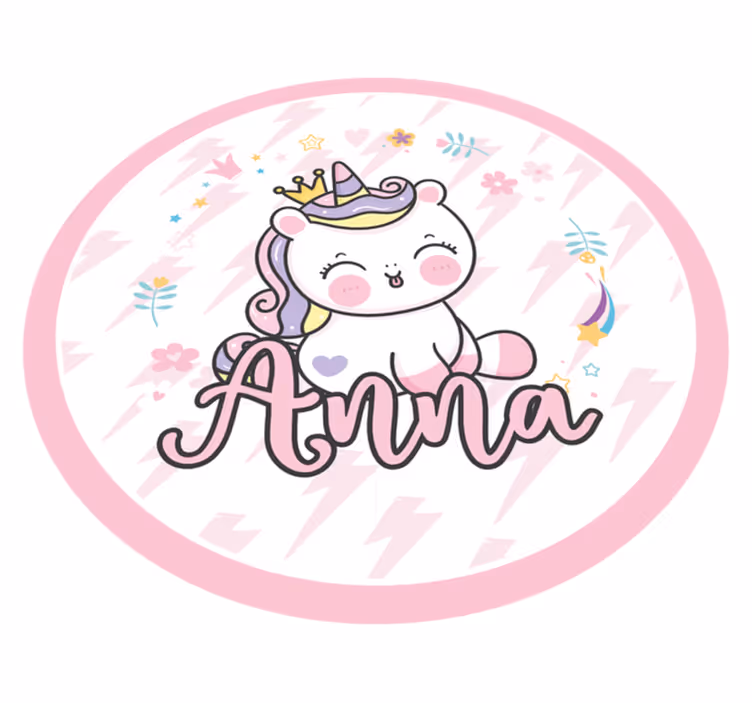 Vinylteppich kindlich baby-einhorn mit namen - TenStickers