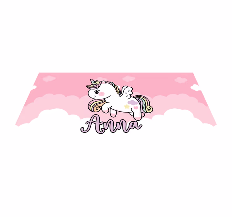 Vinylteppich kindlich anpassbares rosa einhorn - TenStickers