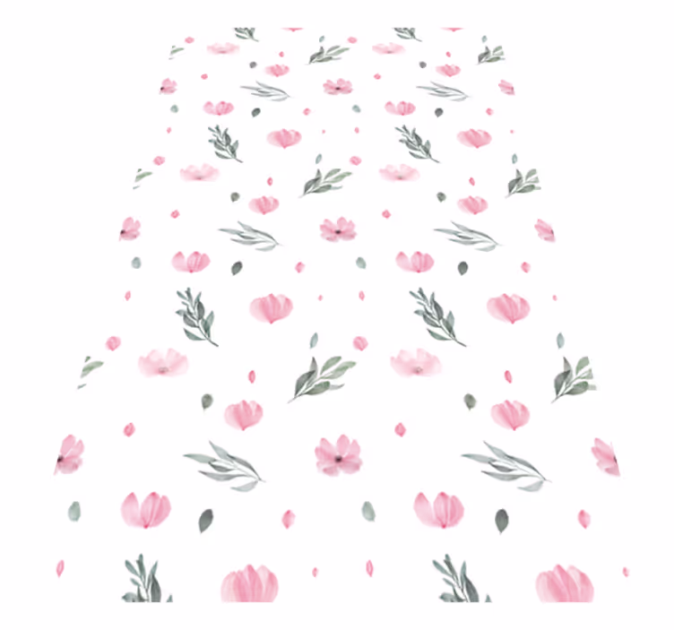 Vinylteppich kindlich Rosa minimalistische kleine blumen - TenStickers