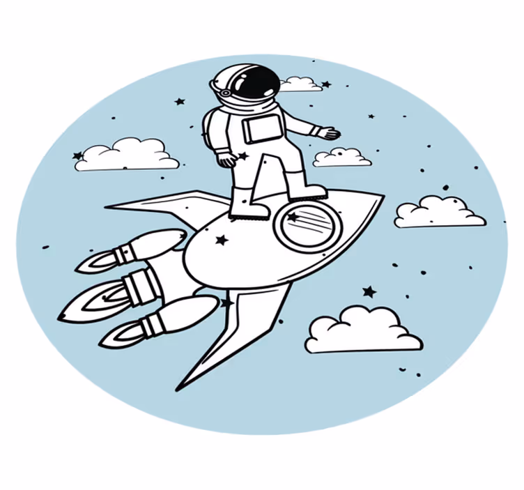 Vinyl Teppich Kinder astronauten-raketen-abenteuer - TenStickers