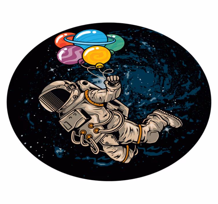 Vinylteppich kindlich astronaut mit ballons - TenStickers