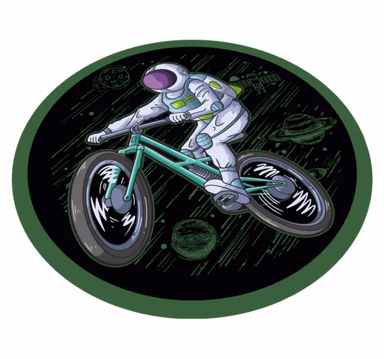 Vinylteppich Schlafzimmer Astronaut spielt fahrrad am himmel - TenStickers
