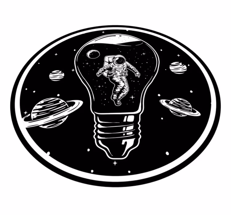 Vinyl Teppich Sterne kosmonaut in glühbirne - TenStickers