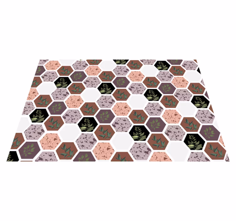 Vinyl Teppich Natur sechseckiges blattmuster - TenStickers