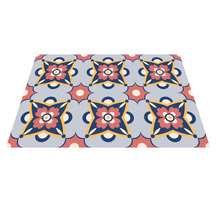 Vinyl Teppich Mosaik botanische graue komposition - TenStickers
