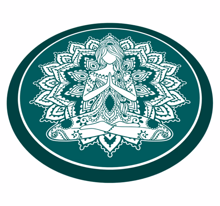 Vinyl Teppich Mandala meditative grüne kunst - TenStickers