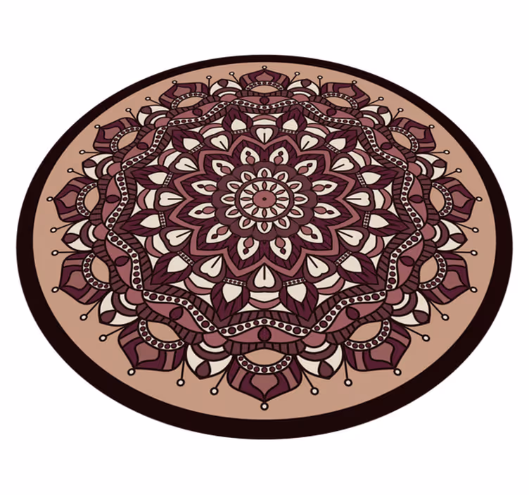 Vinyl Teppich Mandala braunes komplexes motiv - TenStickers