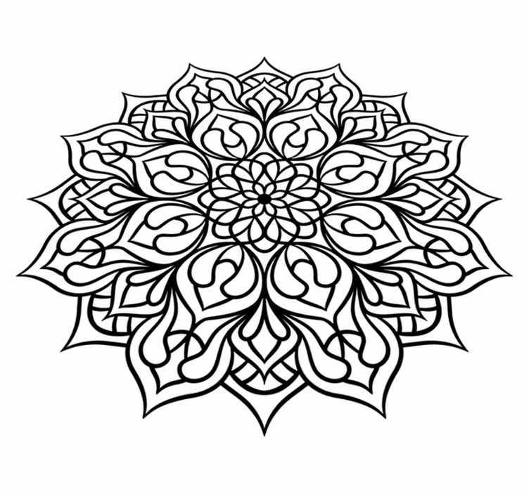 Vinyl Teppich Mandala elegantes lila muster - TenStickers