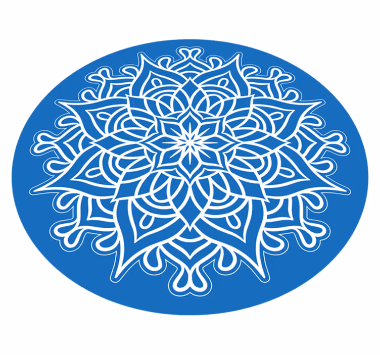 Vinyl Teppich Mandala komplizierte blaue komposition - TenStickers