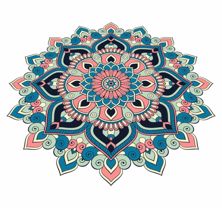 Vinyl Teppich Mandala buntes florales element - TenStickers