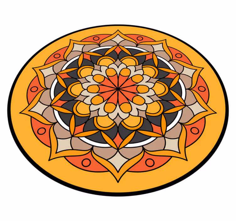 Vinyl Teppich rund lebendiges mandala-element - TenStickers