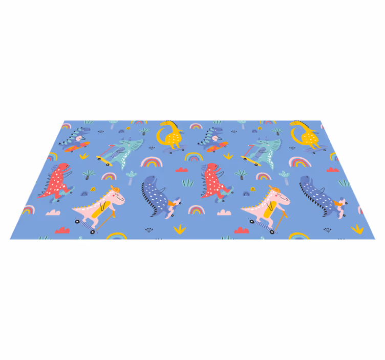 Vinyl Teppich Kinder buntes dinosaurier-abenteuer - TenStickers