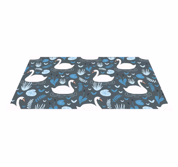 Vinyl Teppich Natur elegantes schwanenmuster - TenStickers