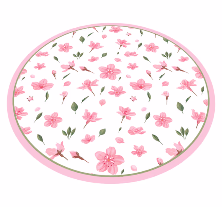 Vinyl teppich blumen in blühendem rosa - TenStickers