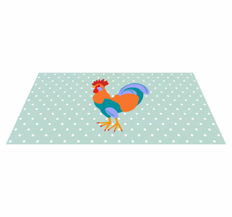 Vinyl teppich tiere mit lebhaftem hahn-motiv - TenStickers