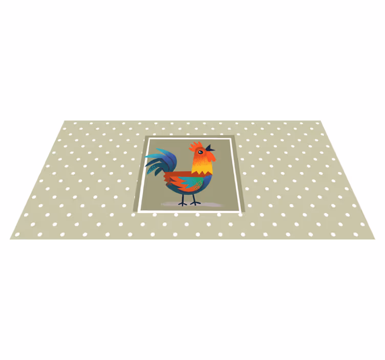 Vinyl Teppich Tiere bunte hahnenschau - TenStickers