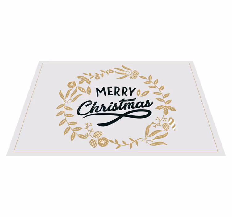 Vinyl Teppich Weihnachten freudiger goldener gruß - TenStickers
