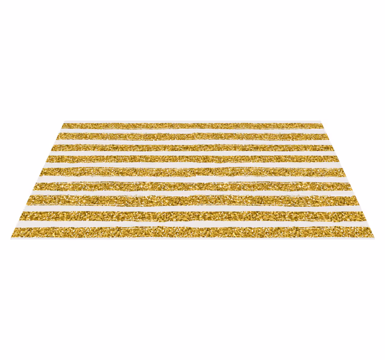 Vinyl Teppich gestreift goldener glitzer - TenStickers