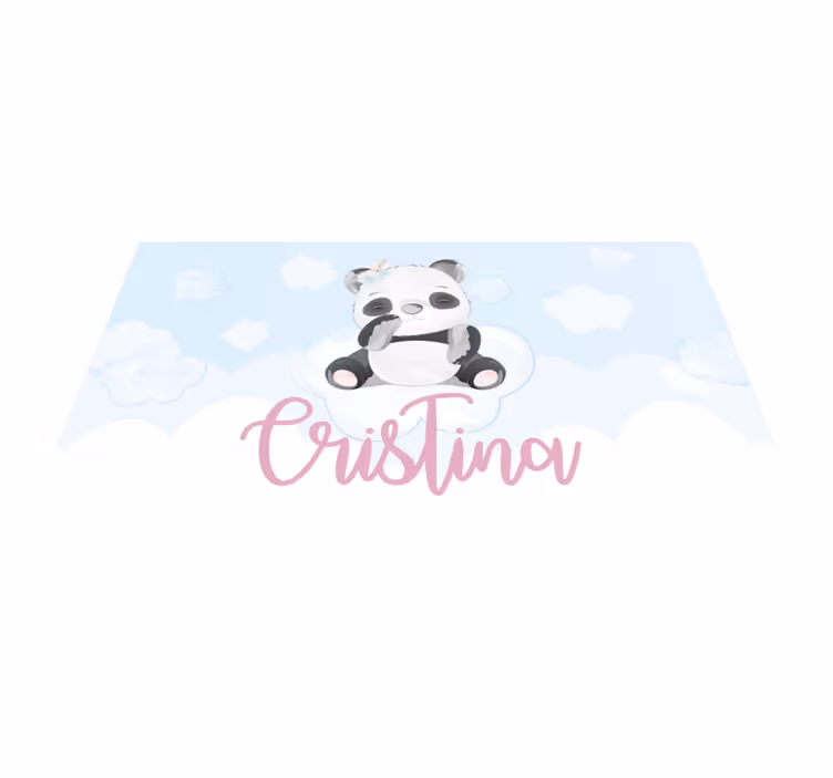 Vinyl Teppich mit Namen süße pandaillustration - TenStickers