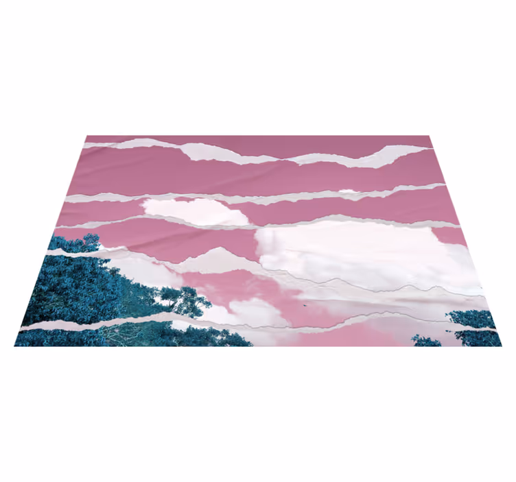 Vinyl Teppich Natur rosa zerrissener himmel - TenStickers