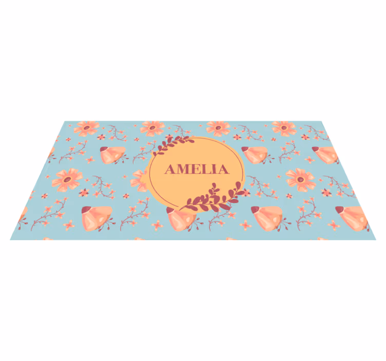 Vinyl Teppich mit Namen blumenarrangement - TenStickers