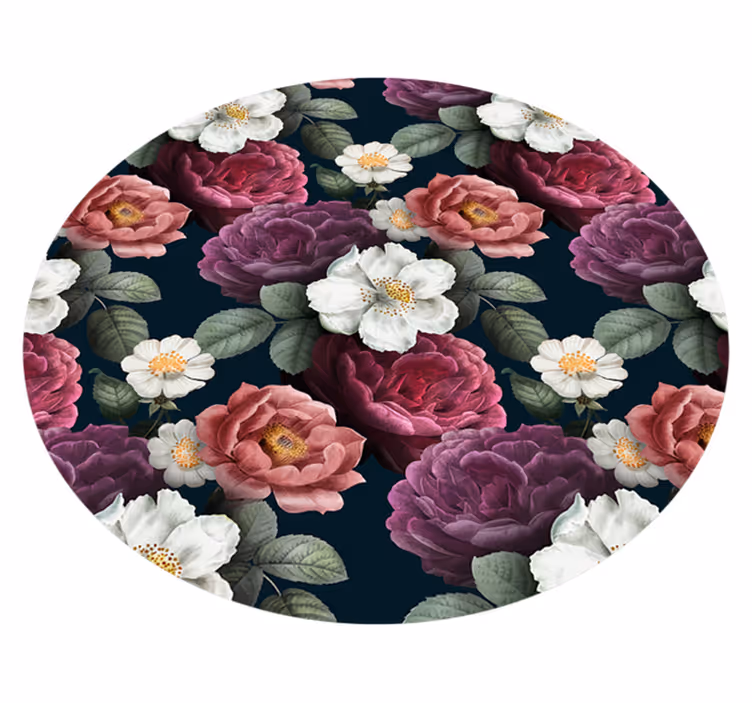 Vinylteppich Blumen Weißes blütenblattmuster - TenStickers