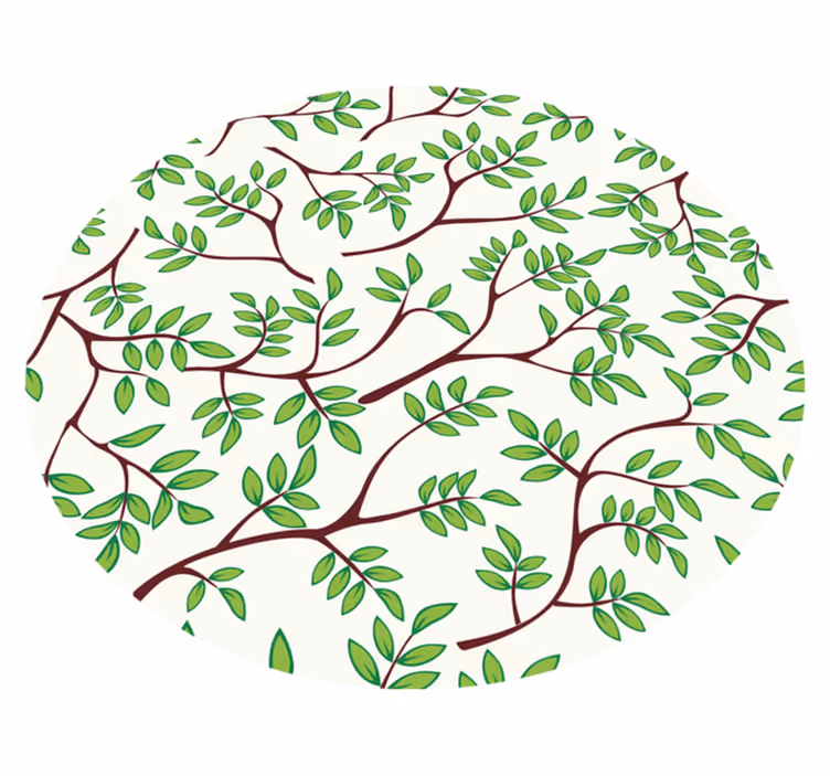 Vinyl Teppich Natur muster mit belaubten zweigen - TenStickers
