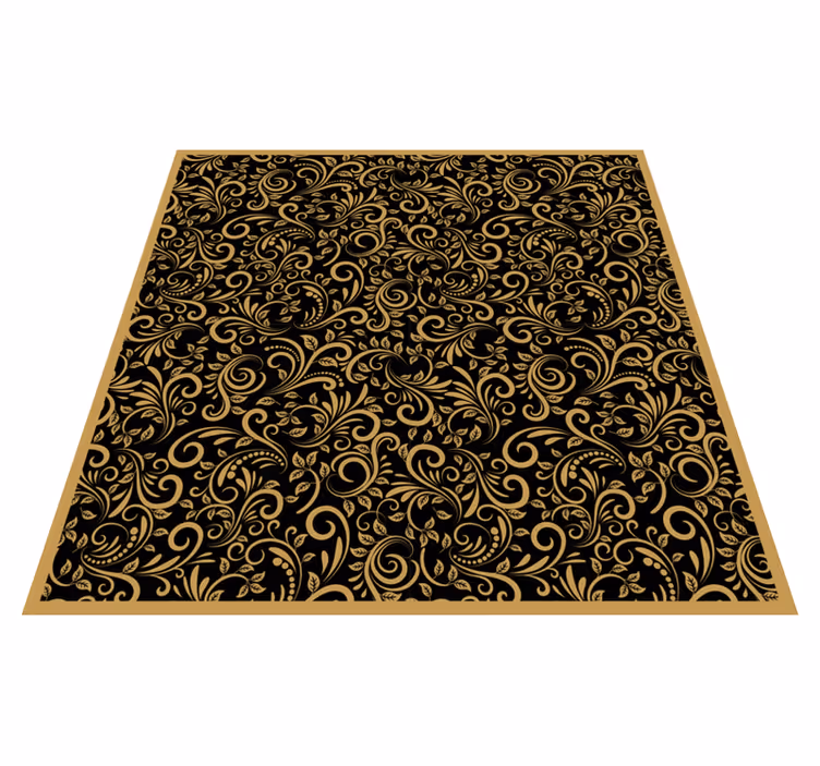 Vinyl teppich blumen mit elegantem wirbelmuster - TenStickers