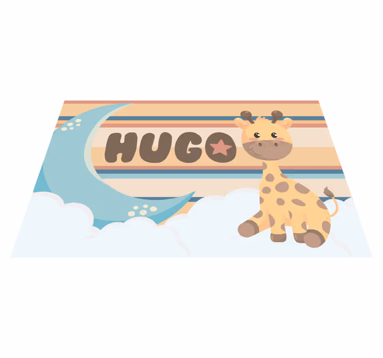 Vinyl teppich mit namen giraffen design - TenStickers